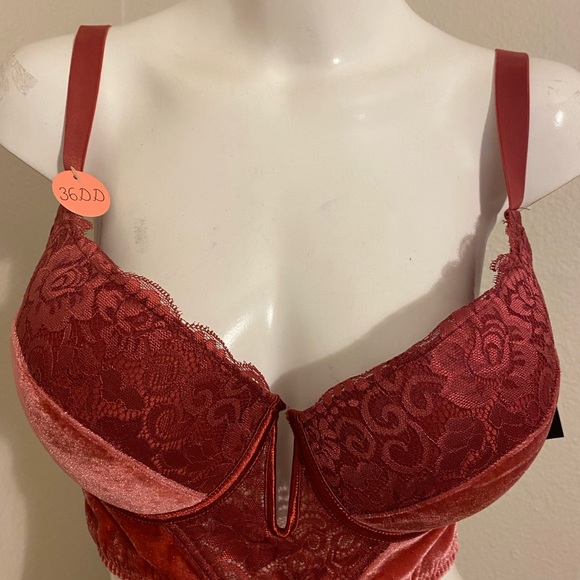 NWT Velvet Burnt Orange Bralette/Bra - Picture 3 of 3